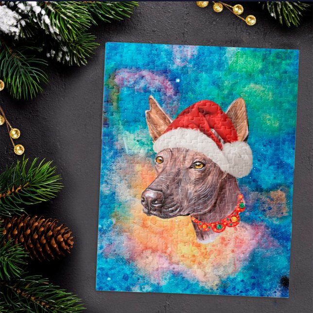 Puzzle Xoloitzcuintle Perro Mexican Hairless Navidad (Subido por el creador)
