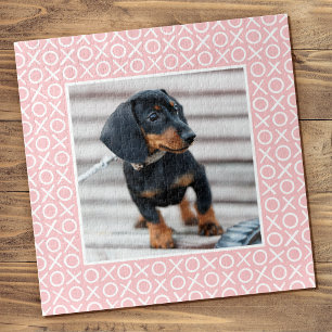 Puzzle XOXO Pincelada Personalizada Foto de Perro Rosa Mo