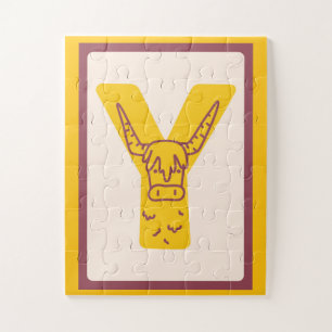 Puzzle 🐂Y es para Yak – Alfabeto de Animales Adorables