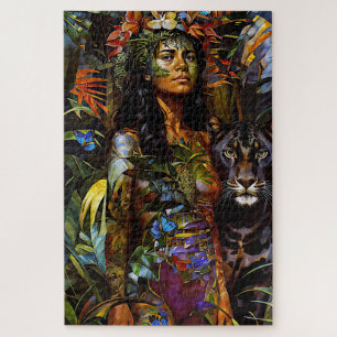Puzzle "Yaraquim" Jaguar Blossom - Mujeres En La Amazonía