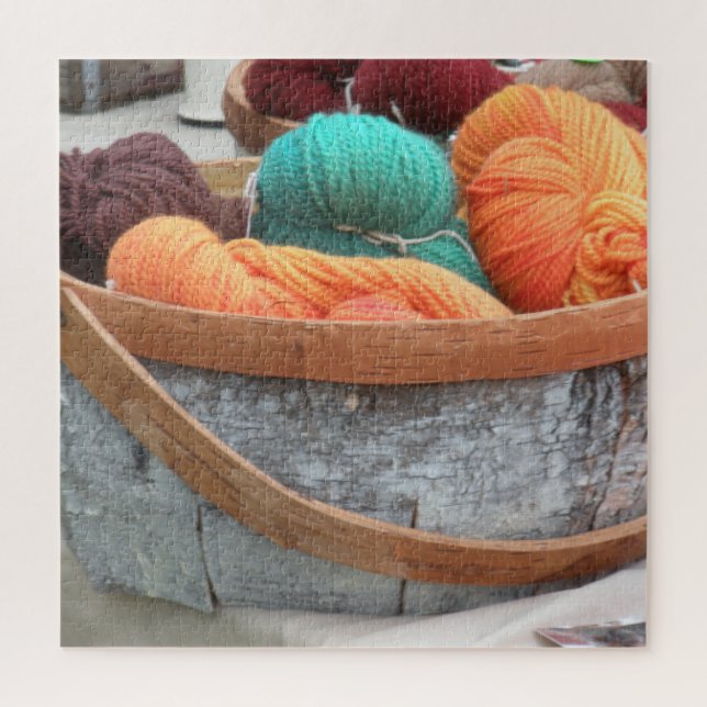 Puzzle Yarn en cesta de corteza de abedul (Vertical)