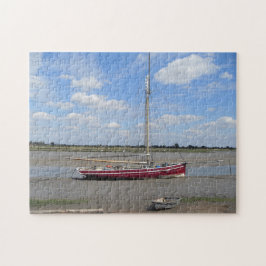 Puzzle Yate rojo y cielos