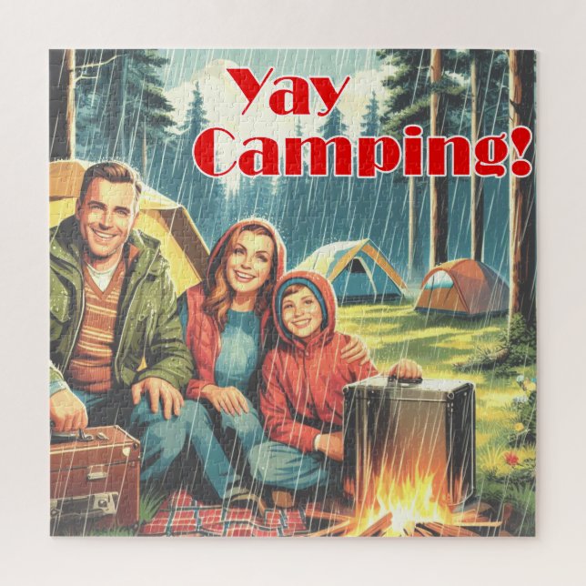 Puzzle Yay Camping En La Lluvia (Vertical)