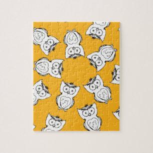 Puzzle Yellow Cute Animal Pattern Cartoon Owl Pattern