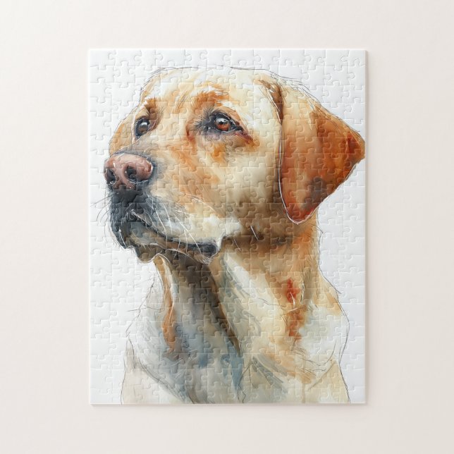Puzzle Yellow labrador retriever watercolor (Vertical)
