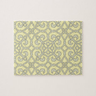 Puzzle Yellow Moroccan Lattice Ornate Pattern