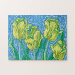 Puzzle Yellow Tulips, Spring Flowers Floral Art Painting