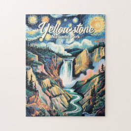 Puzzle Yellowstone National Park Lower Falls Vibrant