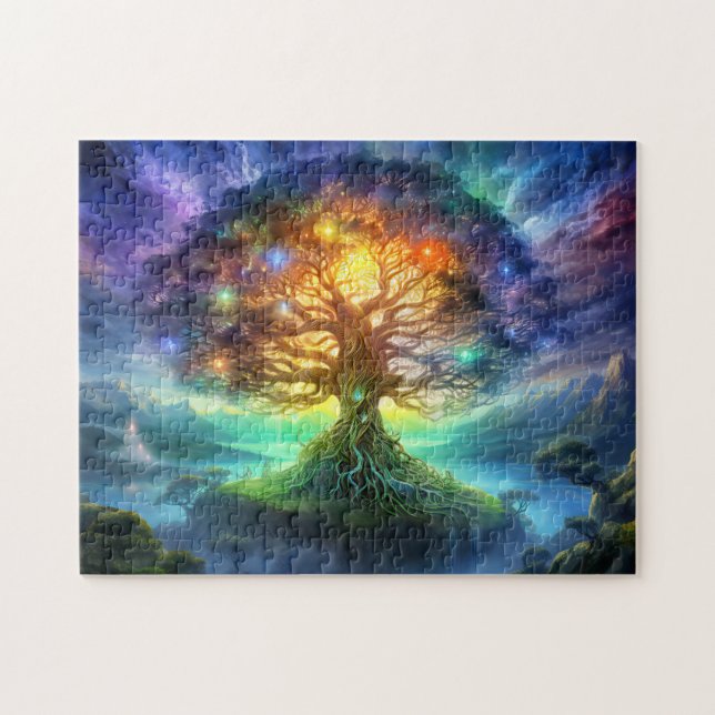 Puzzle Yggdrasil del árbol del mundo de la mitología vici (Horizontal)