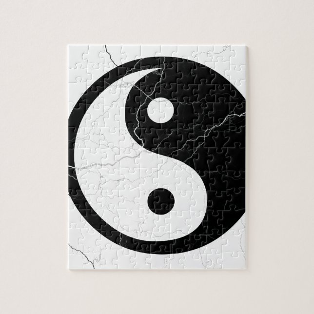 Puzzle Yin blanco y negro y Yang (Vertical)