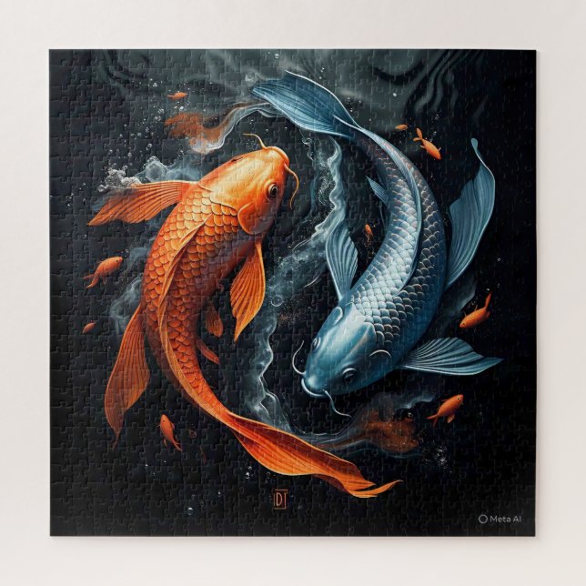 Puzzle Yin y Yang: La danza de Koi (Vertical)
