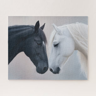 Puzzle Yin Yang Equine Harmony: Caballos blancos y negros