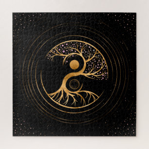Puzzle Yin Yang Tree de la vida - Fluorite y Oro