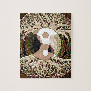 Puzzle Yin Yang Tree of Life Tan
