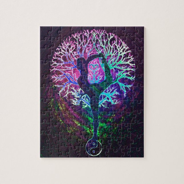 Puzzle Yoga Tree Peace Rainbow (Vertical)