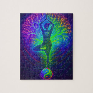 Puzzle Yoga Tree Peace Rainbow