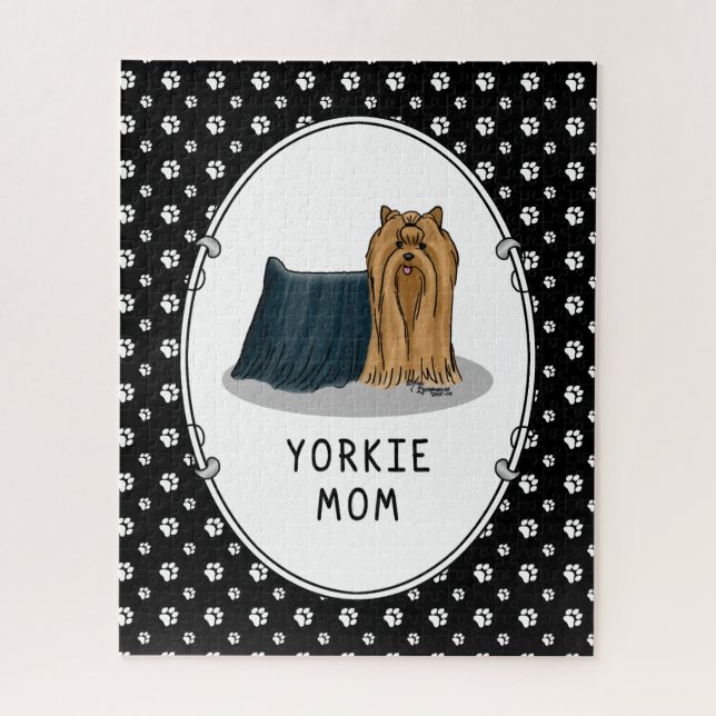 Puzzle Yorkie Mom (Yorkshire Terrier Mom) Cute (Vertical)