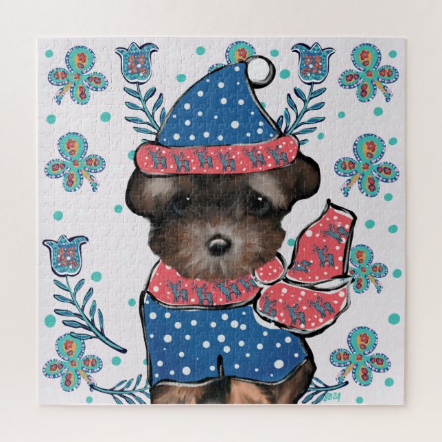 Puzzle Yorkie Poo  (Vertical)