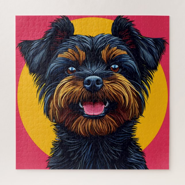 Puzzle Yorkshire Terrier Contra un Fondo Brillante (Vertical)
