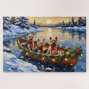 Puzzle Yorkshire Terrier Navidad Barco Fiesta