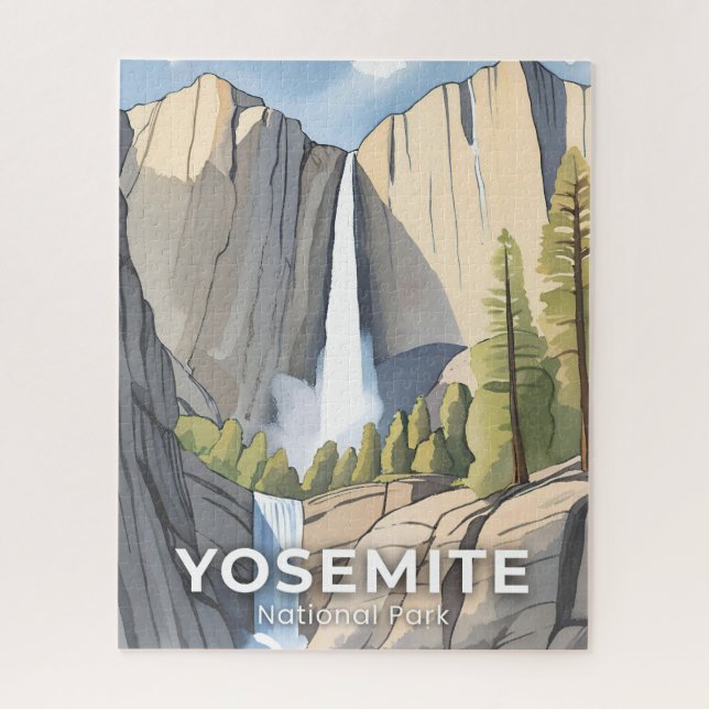 Puzzle Yosemite National Park | Watercolor Travel (Vertical)