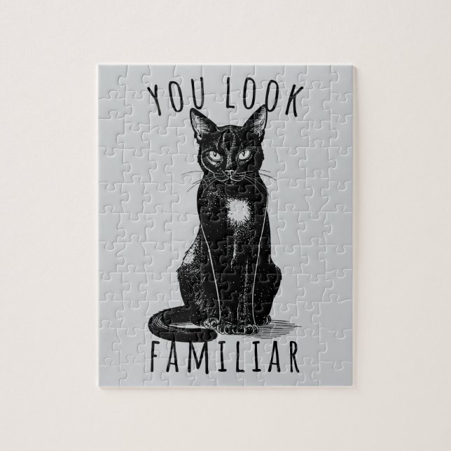 Puzzle You Look Familiar Witches Black Cat (Vertical)