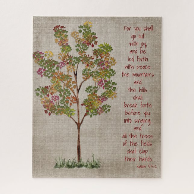 Puzzle You will go out with Joy  Isaiah 55 verse  (Vertical)