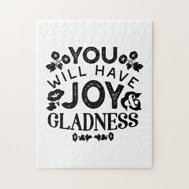 Puzzle You Will Have Joy and Gladness Inspirational Quote (Vertical)