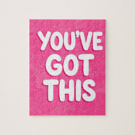 Puzzle You've got this words on pink