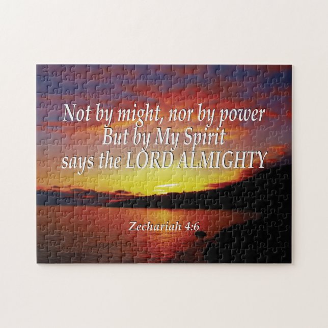 Puzzle Zacarías 4:6 NO POR PODER NI POR PODER Cristiano (Horizontal)