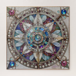 Puzzle Zafiros Rosas y Azules Diamantes Perlas Mandala