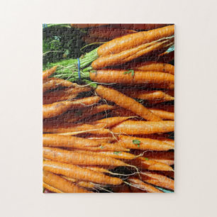 Puzzle Zanahorias Naranjas de Cosecha Fresca de la Granja