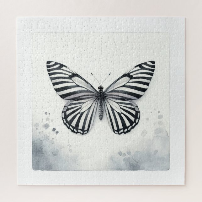 Puzzle Zebra Butterfly Watercolor AREF295 - Watercolor (Vertical)