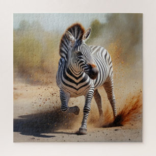 Puzzle Zebra en el salvaje y dramático arte de la puesta