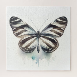 Puzzle Zebra Longwing Butterfly AREF281 - Watercolor