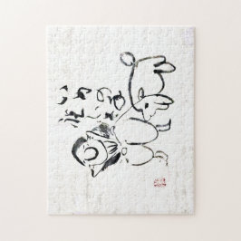 Puzzle Zen Classics - Gibon Sengai - Man and a dog
