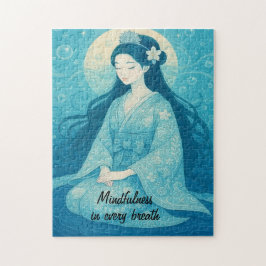 Puzzle Zen Meditation art Mindness Yoga Blue Personalizad