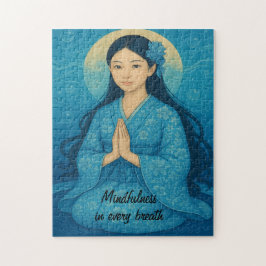 Puzzle Zen Meditation art Mindness Yoga Blue Personalizad