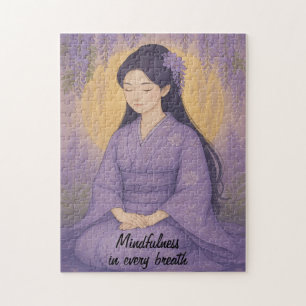 Puzzle Zen Meditation art Mindness Yoga Purple Personaliz