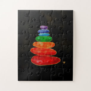 Puzzle Zen Pebbles Chakras - acuarela y oro