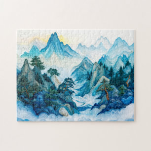 Puzzle Zhangjiajie Montañas Brumosas en Estilo Quilling