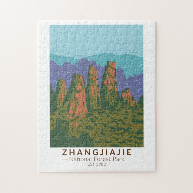 Puzzle Zhangjiajie National Forest China Travel Art Retro (Vertical)