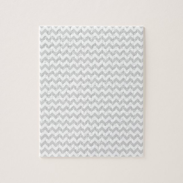 Puzzle Zigzag de par en par - blanco y gris claro (Vertical)