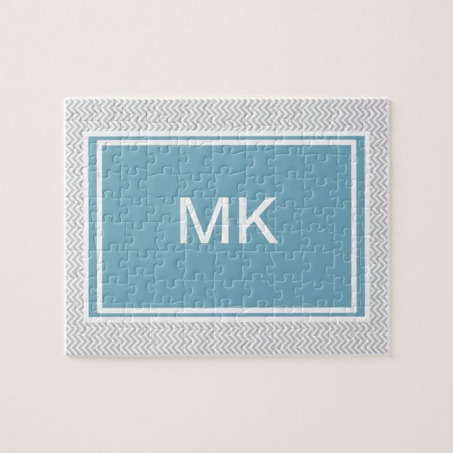 Puzzle ZigZag gris simple (Horizontal)