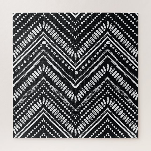 Puzzle Zigzag Stripes: Étnica de mano detenida (Vertical)
