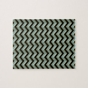 Puzzle ZigZag Verde azulado de oro negro