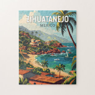 Puzzle Zihuatanejo México Viaje Arte Vintage