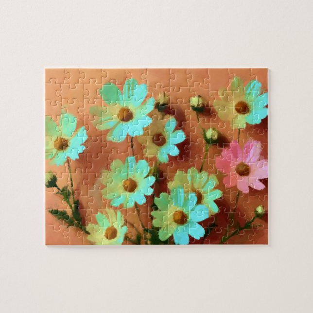 Puzzle Zinnia Elegans Flores (Horizontal)