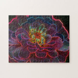 Puzzle Zinnia Fantasy Resumen Arte de Flores