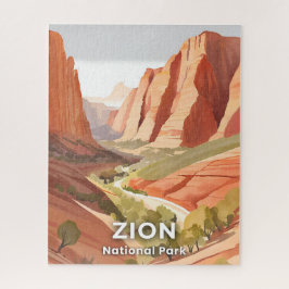 Puzzle Zion National Park | Travel Watercolor Valley